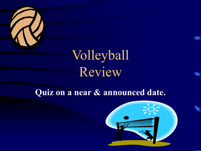 Volleyball quiz includes key answer preview