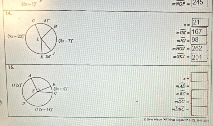 Unit 10: circles homework 2 answer key pdf