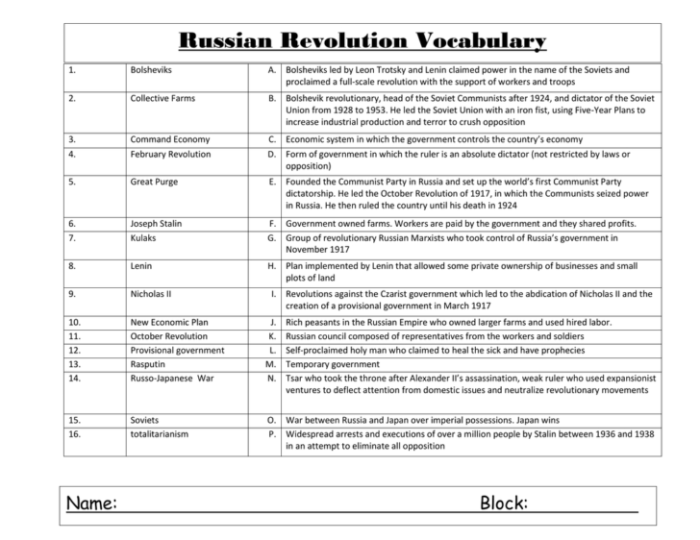 Russian revolution webquest answer key